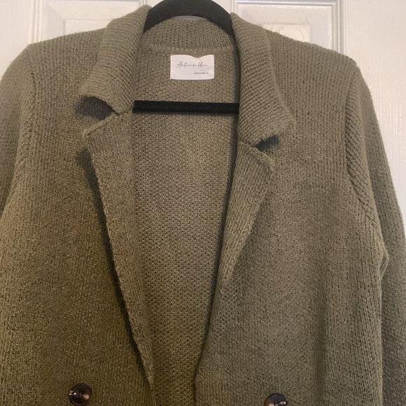 Active USA Dark Green Cardigan/Sweater Size L - Picture 2 of 9